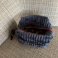 The Lola Velvet Toiletry Pouch in Winter Blue