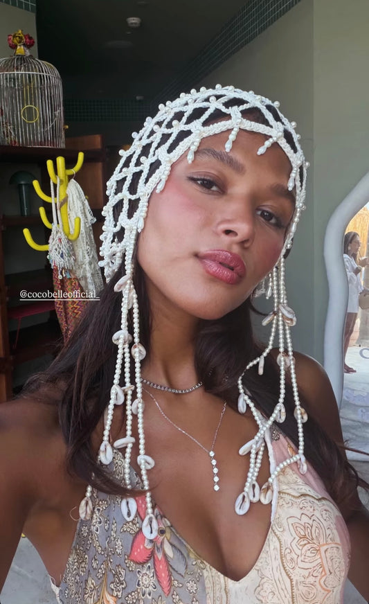 Mermaid pearl & seashell Crochet Headpiece(xSATISFASHION)