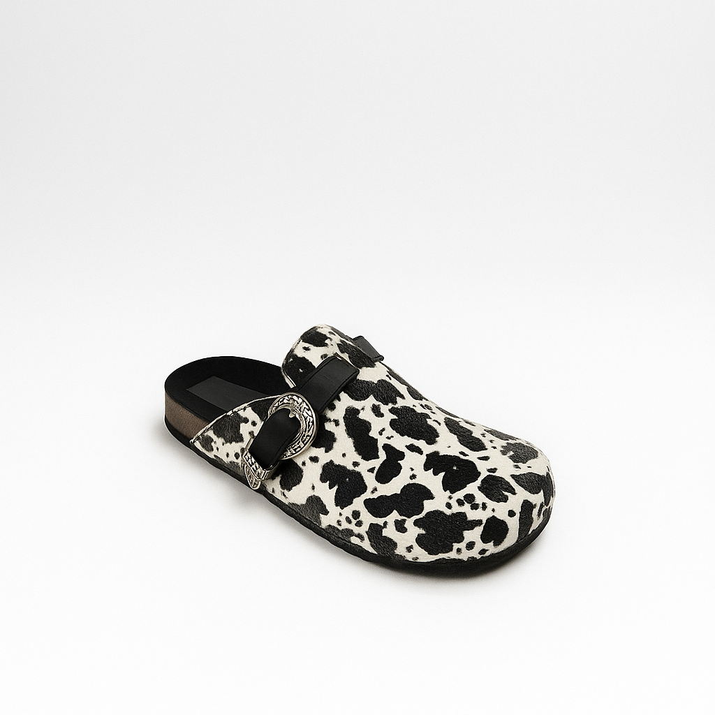 Milah Western in White Cow Hair Effect
