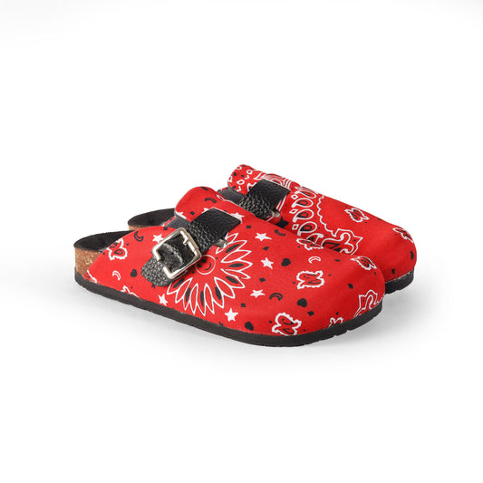 Bandana clogs in red