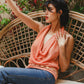 The IBIZA top in sequin mesh in Peach