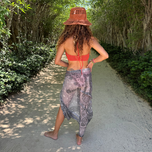 Grey Bandana Sarong (with slit )