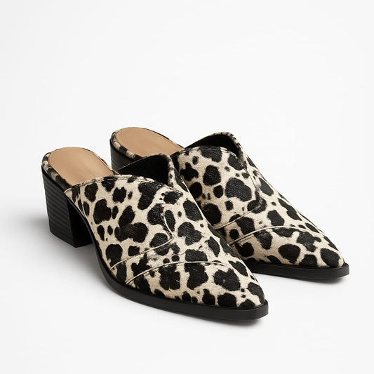 Western Heel Mule in Cow Hair (PREORDER: Shipping by October 8)