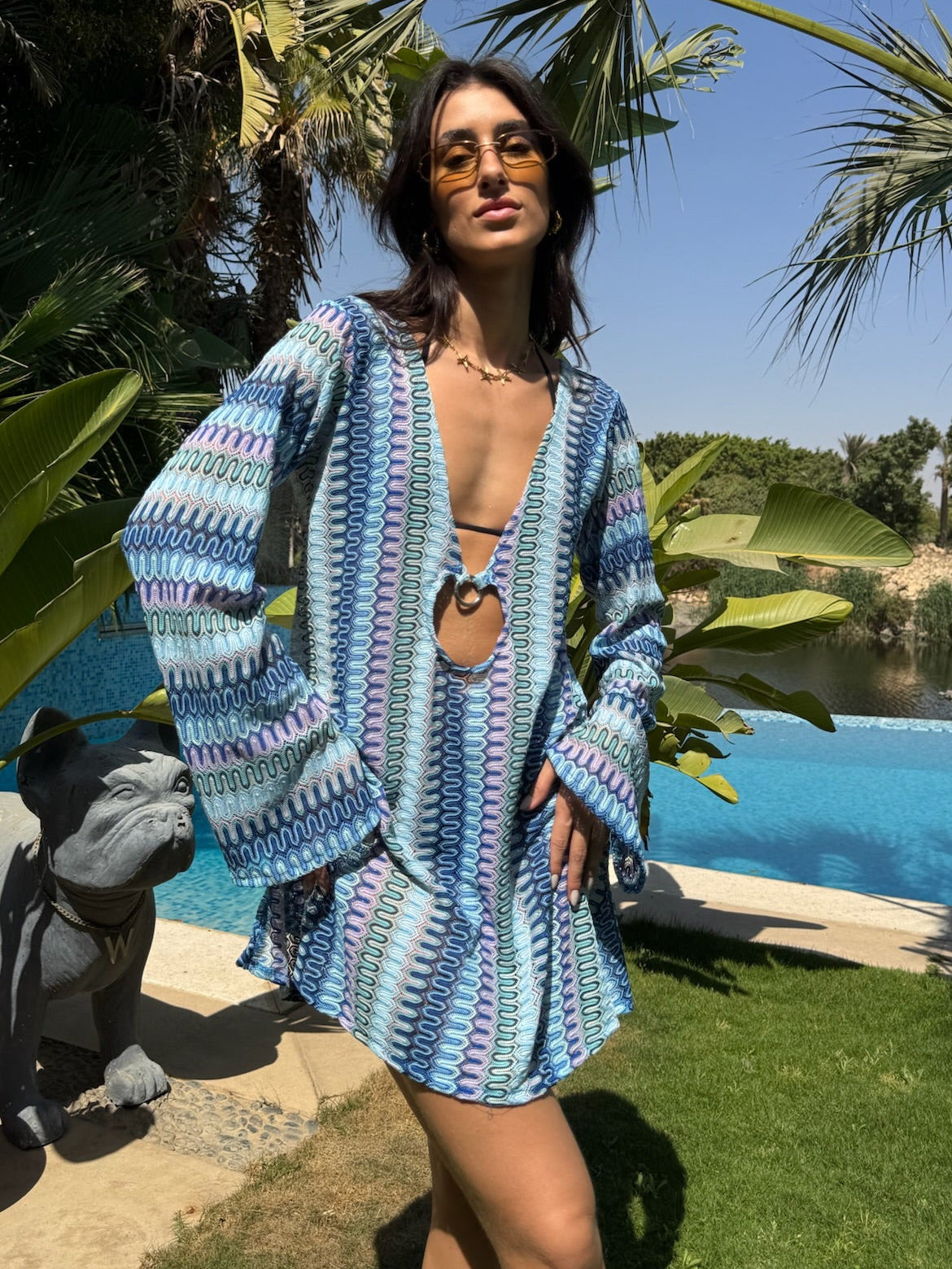 Salina’s beach-dress in Blue Waves
