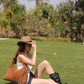 The Suzan Maxi-Studded Shoulder Bag in Brown