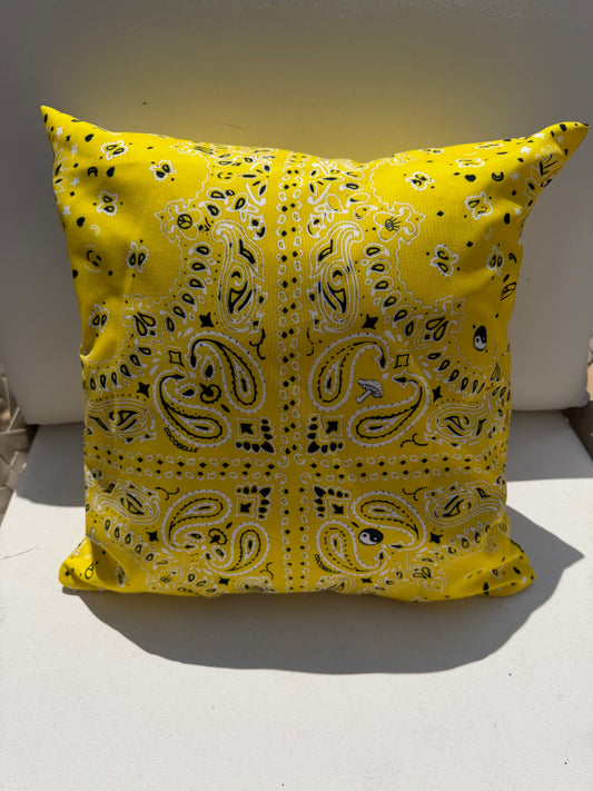 Bandana Pillow in Yellow