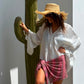 Soraya in white-shirt & Pink wrap