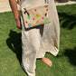 “Funk” Hippie- embroidery Raffia Pouch/cross body (comes with strap)