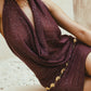 The IBIZA Beach Dress in Sequin Mesh in Deep Purple