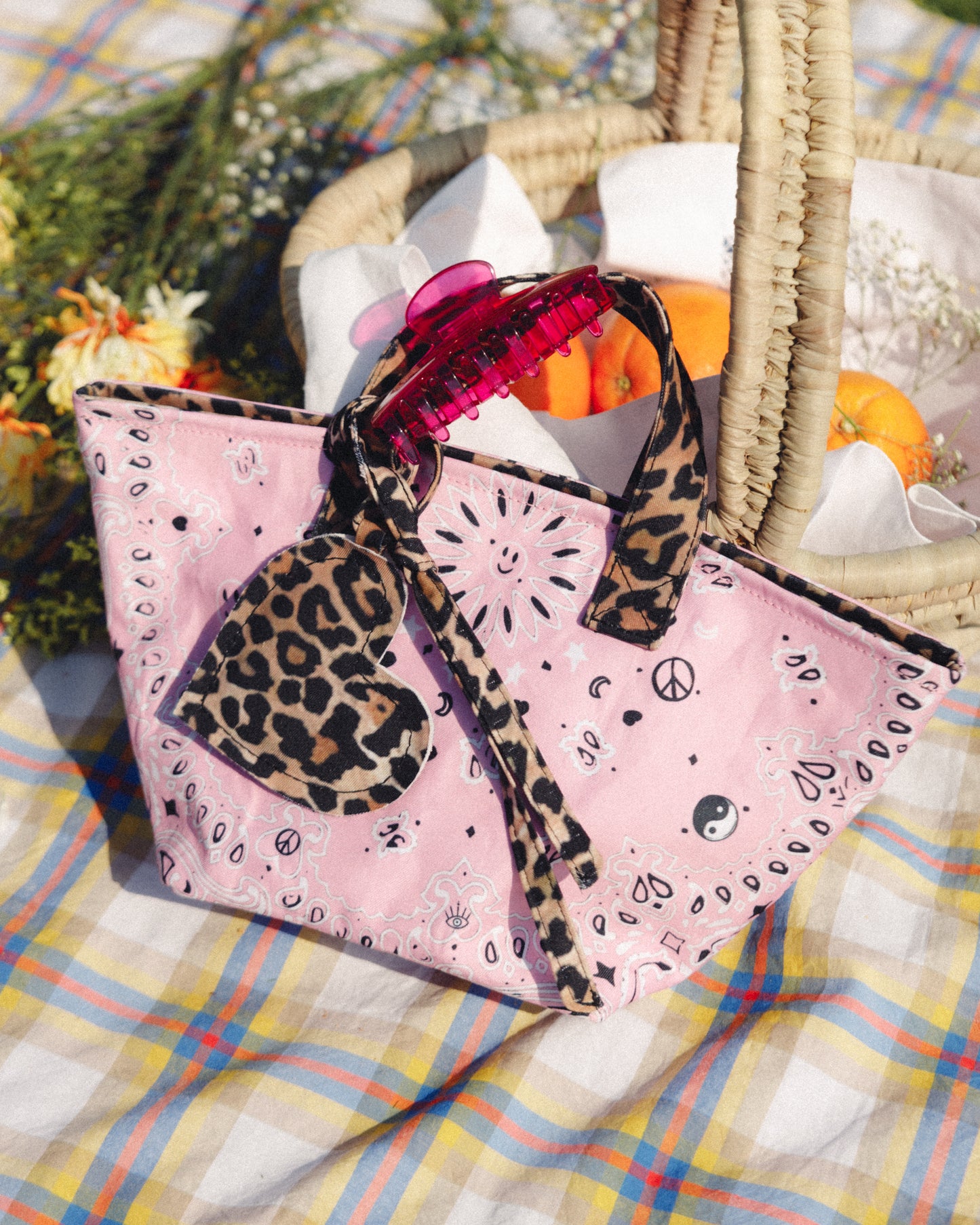 The Mini Basket in Pink Bandana & Leopard (preorder)