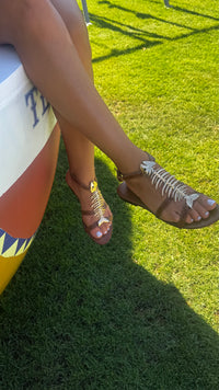 Fishbone Sandals in Brown(xSATISFASHION)