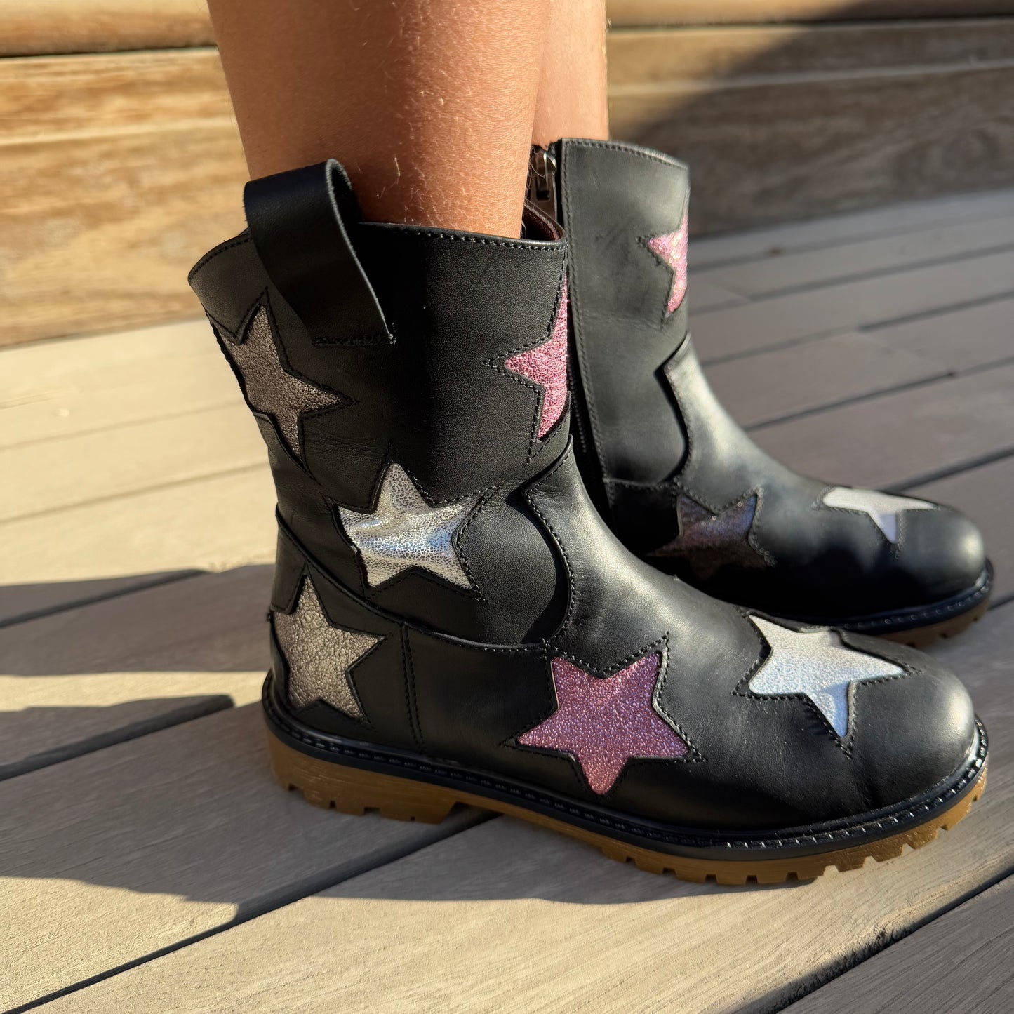 “ALL THE STARS!”  Boot in 100% Genuine Leather (Girls)