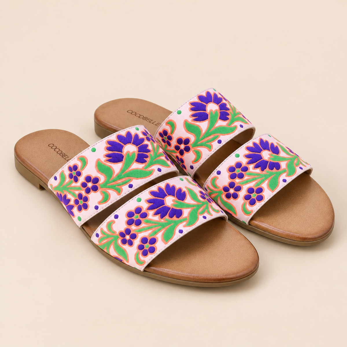 Flora Embroidered Slide