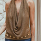 The IBIZA top in sequin mesh in Gold