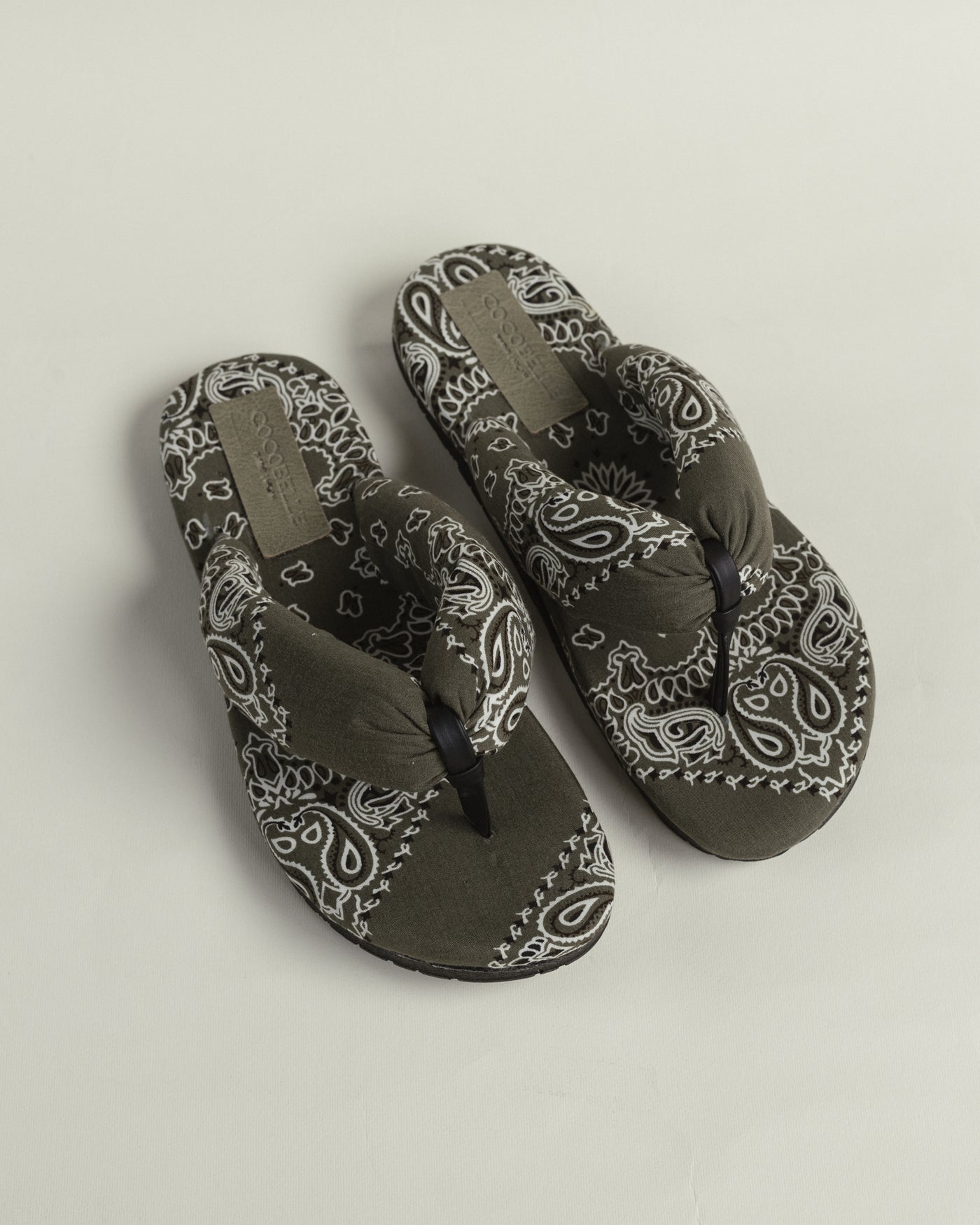 Inez Puff Bandana Slippers in Olive
