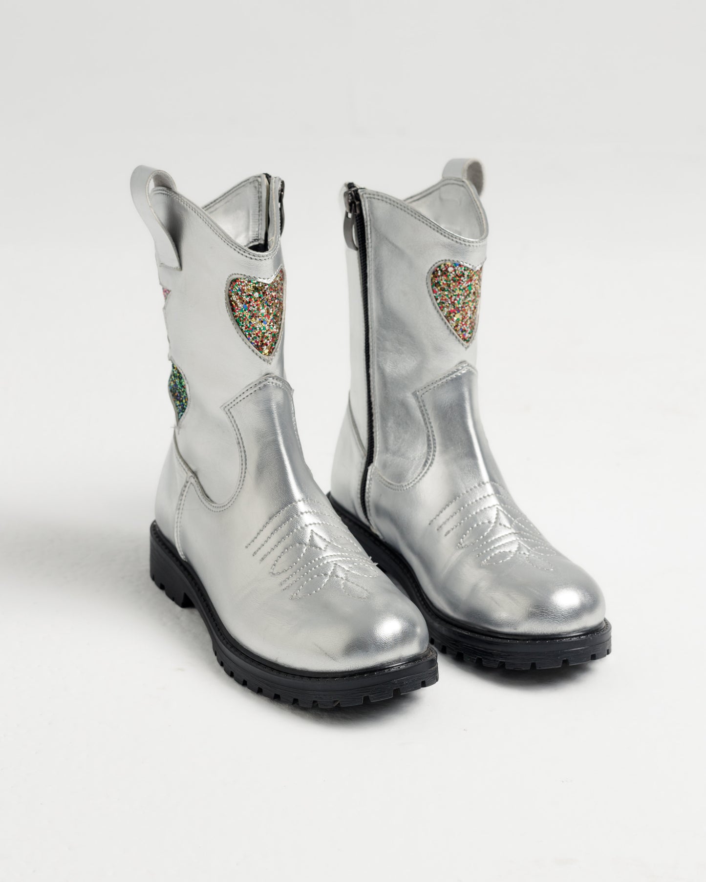 Western Boot in Cosmic Silver (Girls)