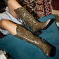 Alabama Fringe Cowboy Boots in Olive Green ( X SATISFASHION)