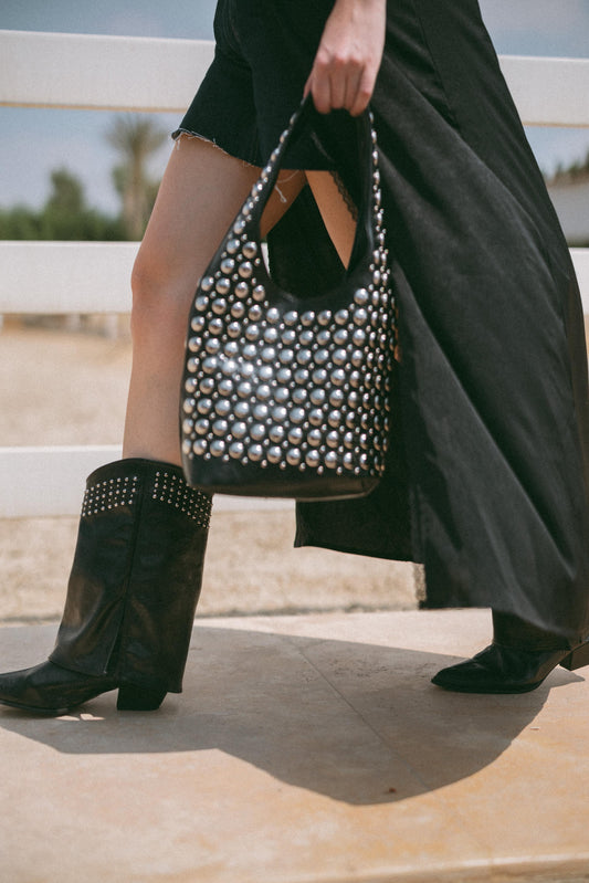 “ So Studded” Shoulder Bag in Black