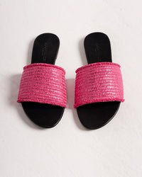Iris in Metallic Fuschia Raffia (Final Sale)