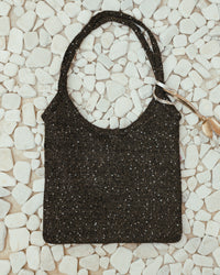 The Ivy tote bag in sequin-embleshed mesh in Black