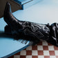 Alabama Fringe Cowboy Boots in Black. (X SATISFASHION)