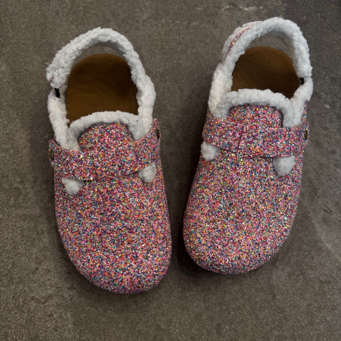 Glitter + Shearling Clogs (Girls)