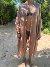 Tulum Handwoven Cover-up in Brown