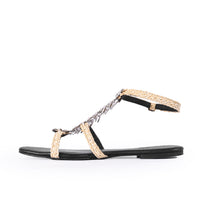 Fishbone & Raffia Sandal (xSATISFASHION)