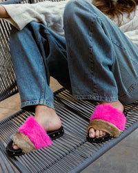 Lyla 100% Rabbit Fur in Hot Pink Delight