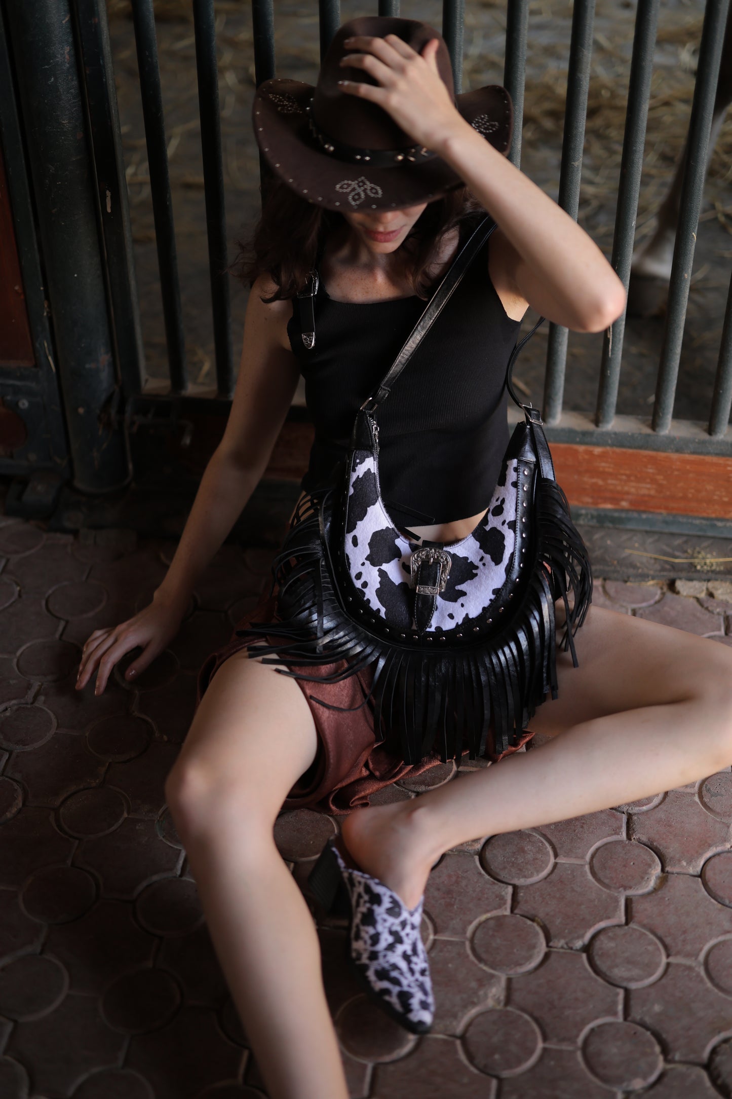 Texas Shoulder/Cross Body in Cow  (LIMITED EDITION)