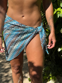 Blue Chevron Weave mini Sarong