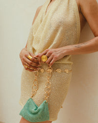 The 1969 Micro-Bag in Sequin Mesh in Blue