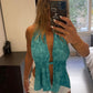 Tina Floral Top in Teal