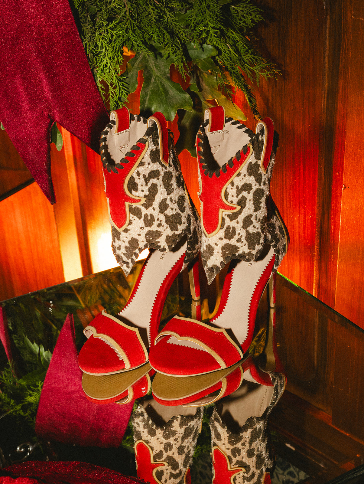 Cowhide Rodeo Heels (xSATISFASHION) - Holiday Drop