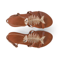 Fishbone Sandals in Brown(xSATISFASHION)