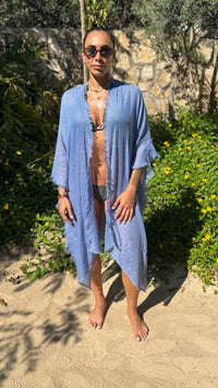 Tulum Handwoven Cover-up in Blue