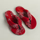 Inez Puff Bandana Slippers in Red