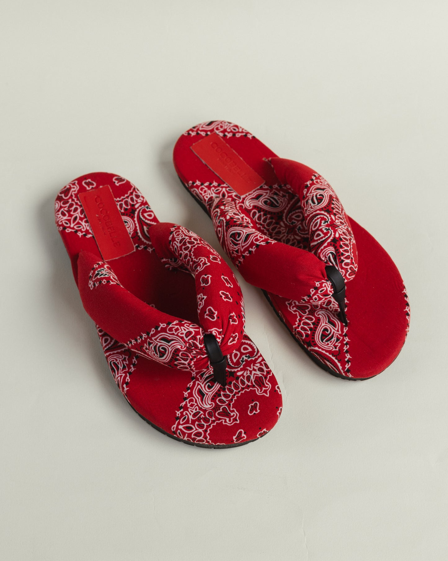 Inez Puff Bandana Slippers in Red