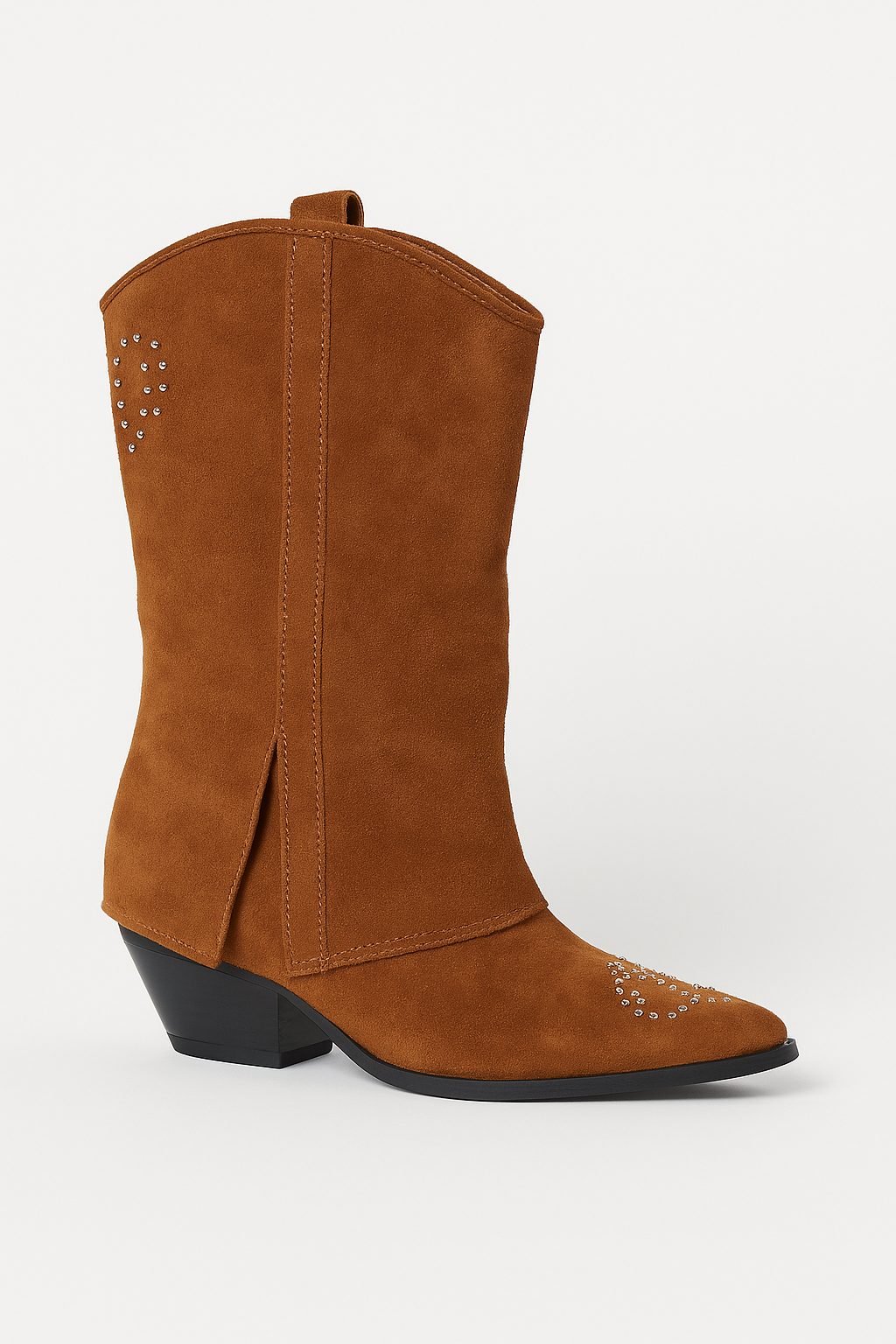 Western Style Suede Boots in Tan (PREORDER: Shipping by October 8)
