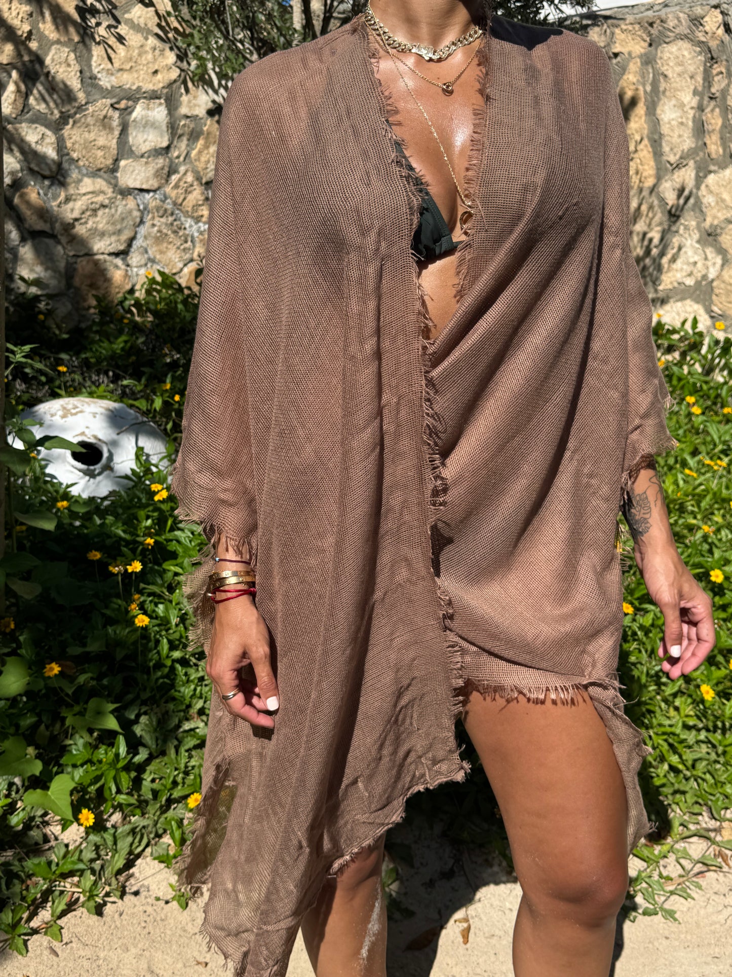 Tulum Cover-up in Brown (Pre-order: One week)