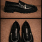 Marcy Platform Loafers in Black Zipper