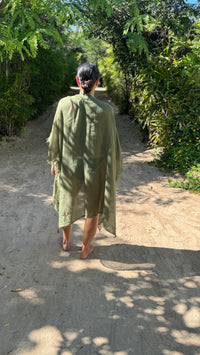 Tulum Handwoven Cover-up in Olive Green