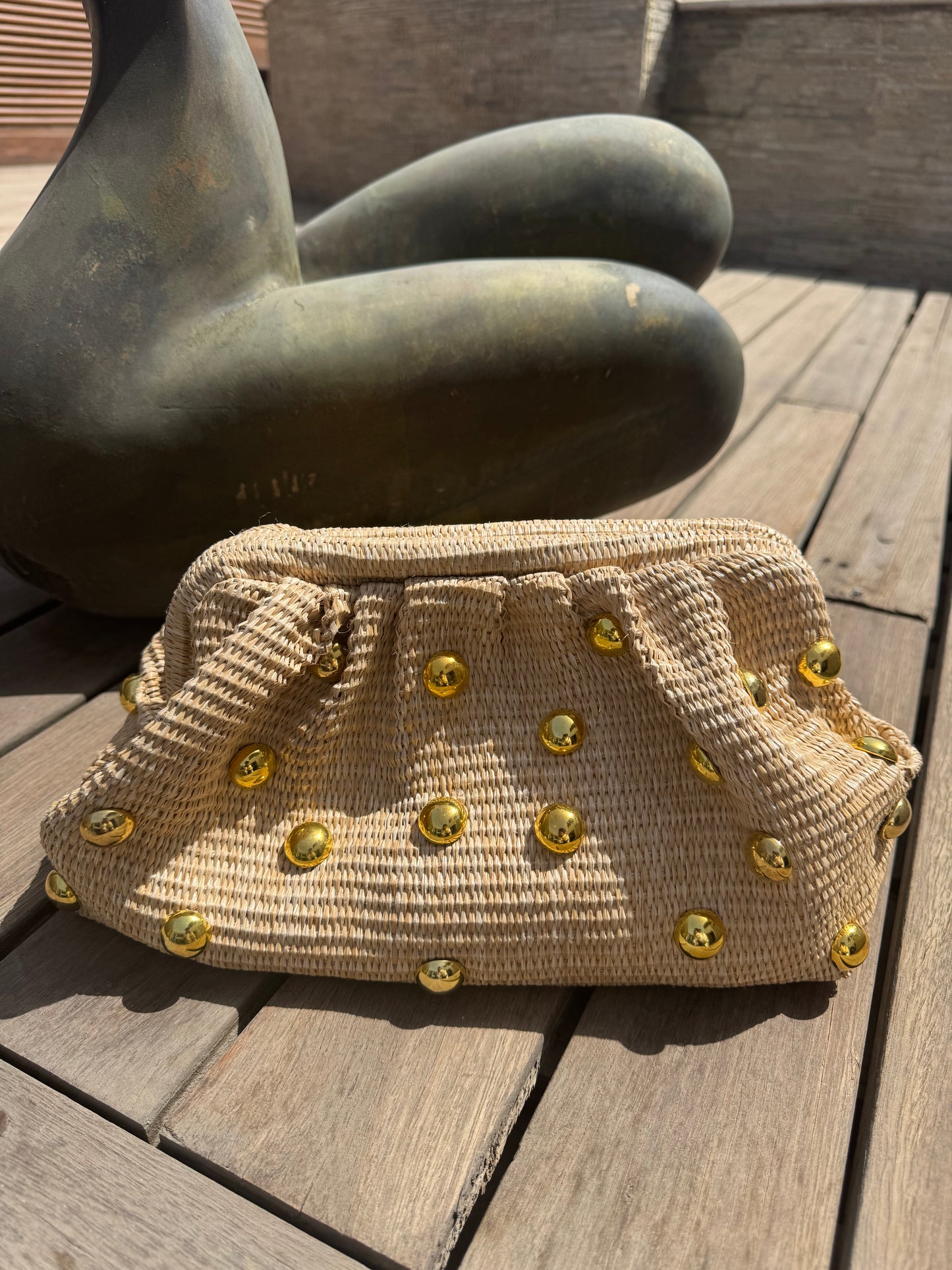 The Maya Clutch Raffia and Eyelet