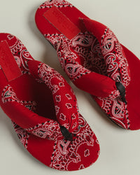 Inez Puff Bandana Slippers in Red
