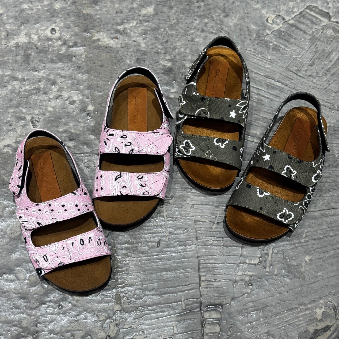Kids Sandal in Olive Bandana (unisex)