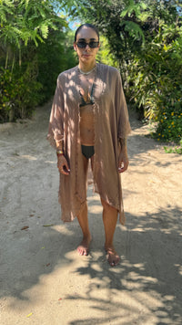 Tulum Handwoven Cover-up in Brown
