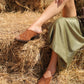 Western Heel Mule in Studded Brown (PREORDER: Shipping by October 8)