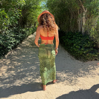 Green Bandana Sarong with slit