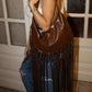 Wild Fringe Saddle Bag in Brown