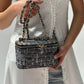 Vanity Bag in Black Plaid (with chain)